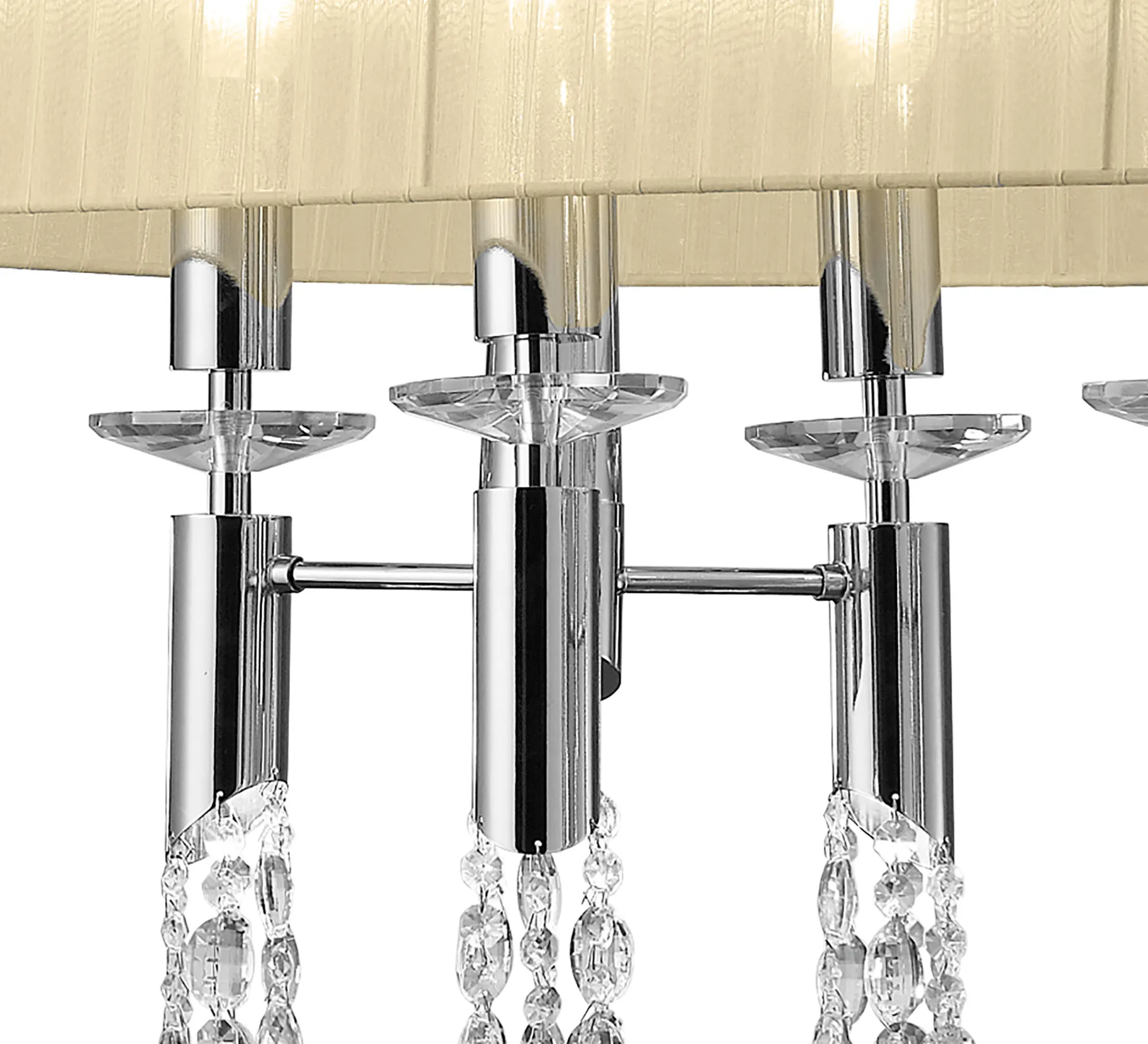 Tiffany Crystal Pendant 6+6 Light Polished Chrome M3853/CS  Mantra Tiffany Polished Chrome-Cream